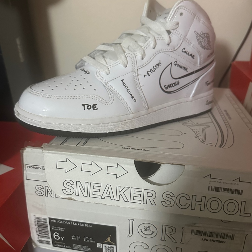 White Air Jordan Mid Sneakers Exclusive Edition